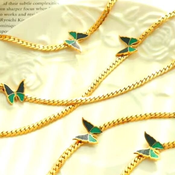 18K Gold on Titanium Stainless Steel Snake Chain Tennis Bracelet on - Picture 3 of 4